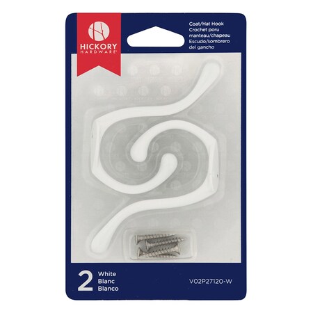 Hickory Hardware Coat Hook Double, 2PK V02P27120-W